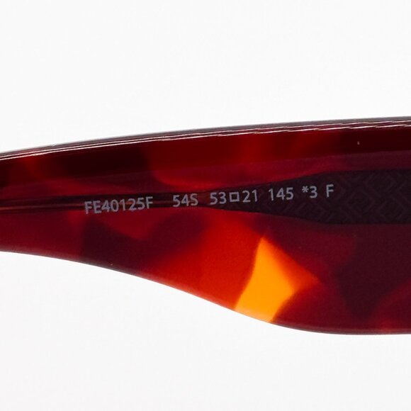 NEW FENDI FE40125F 54S SHINY RED HAVANA WOMEN SUNGLASSES FENDI - Picture 9 of 11